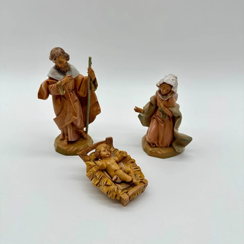 Vintage 1991 Fontanini Depose Italy Nativity Holy Family 4 Piece Set Signed